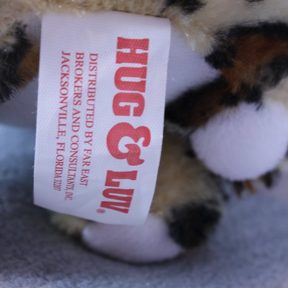 Hug & Luv CHEETAH Plush Spotted Big Glitter Eyes 7" Stuffed Animal Toy - Picture 7 of 7